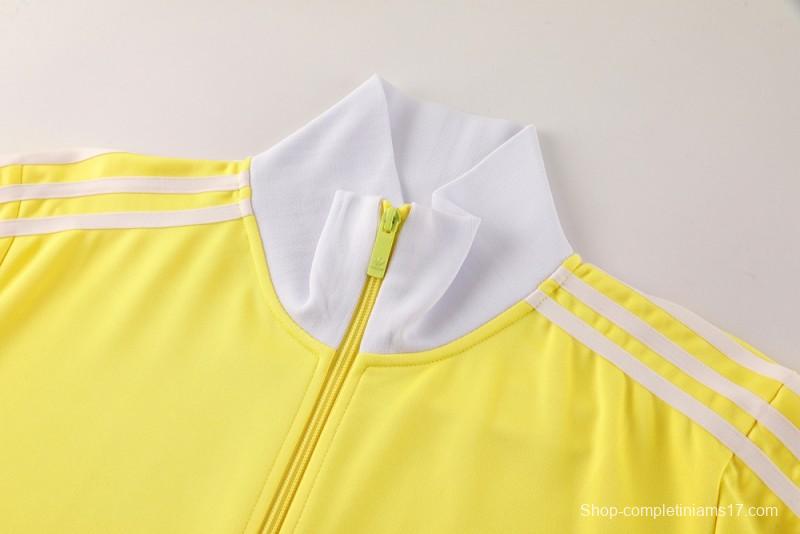 2025 Adidas Original Yellow Full Hoodie Zipper Jacket +Long Pants