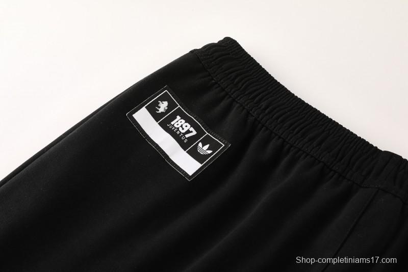 25/26 Juventus Black Hoodie Full Zipper Jacket + Long Pants