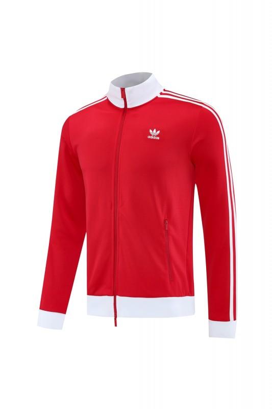 2025 Adidas Original Red Full Hoodie Zipper Jacket +Long Pants