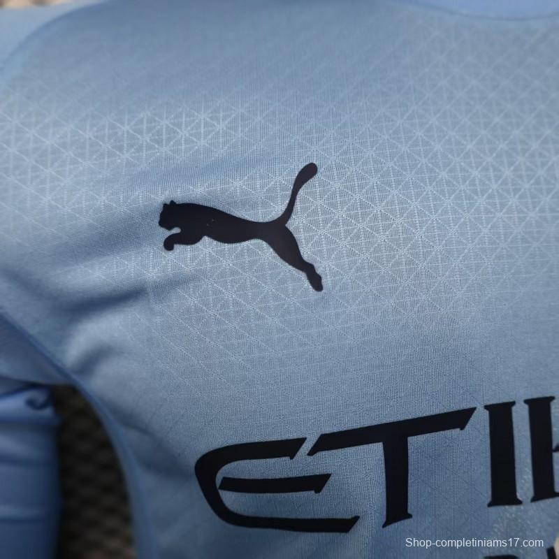 Player Version 25/26 Manchester City Home Long Sleeve Jersey