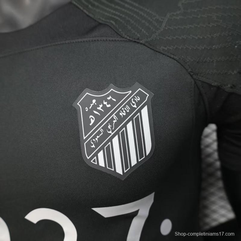 Player Version 25/26 Al-Ahli Black Champion Jersey With Silver Sponsor
