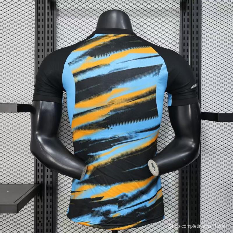 Player Version 25/26 Olympique de Marseille Blue with Orange Gradient Stripe Jersey