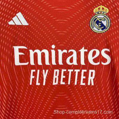 2025/26 Kids Real Madrid Orange Color Goalkeeper Red Jersey