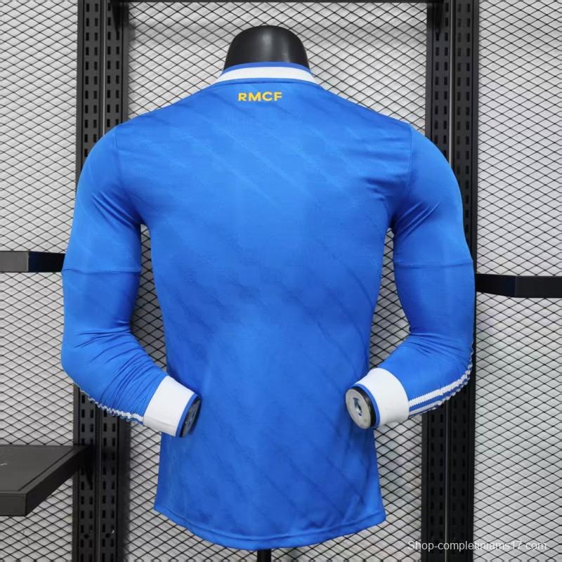 Player Version 25/26 Real Madrid Third Blue Long Sleeve Jersey