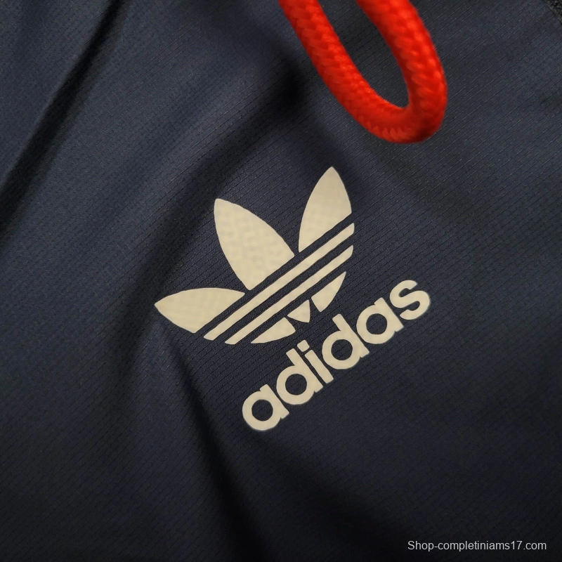 25/26 Arsenal Jacket Navy/Red Windbreaker