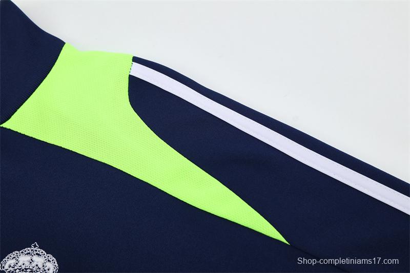Retro 12/13 Real Madrid Royal Blue Half Zipper Jacket+Long Pants