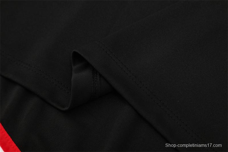 Retro 04/05 AC Milan Black Half Zipper Jacket+Long Pants