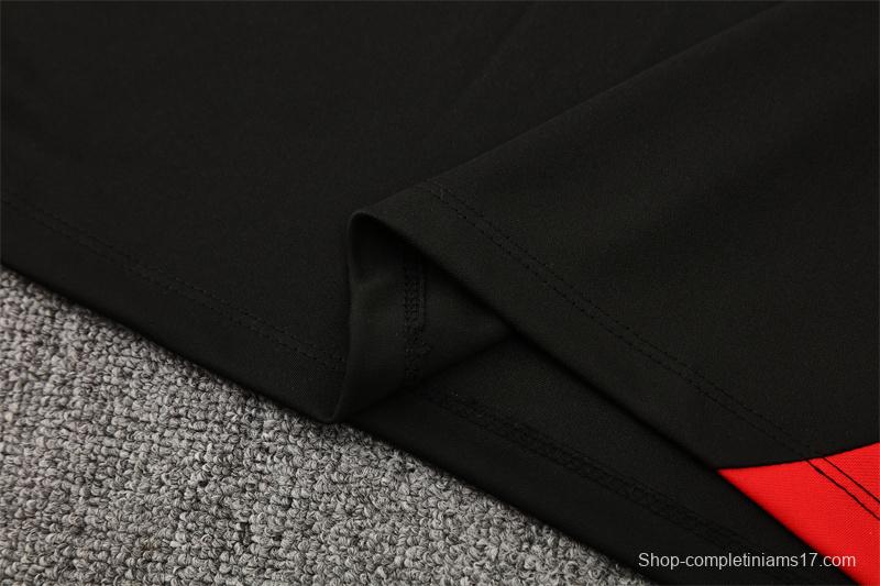 25/26 Portugal Black Half Zipper Jacket+Long Pants