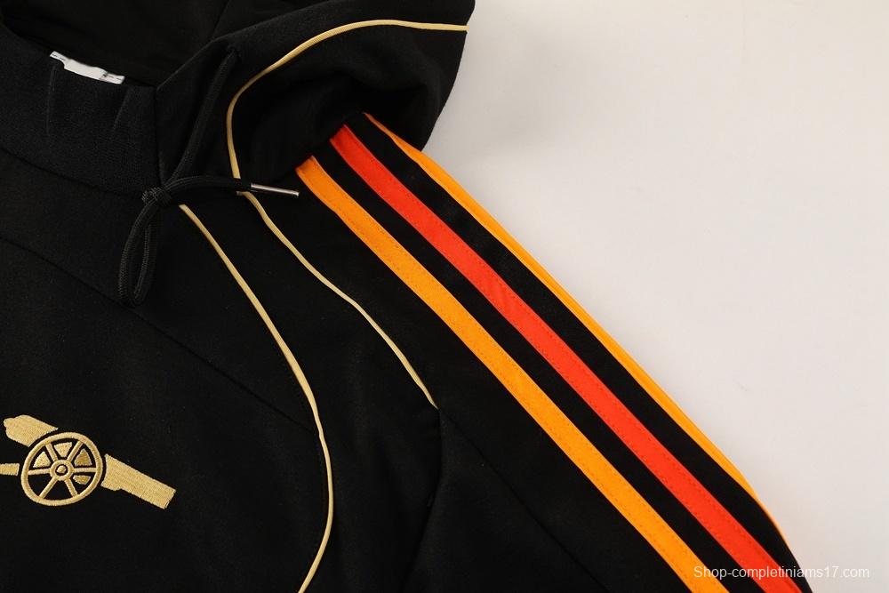 25/26 Arsenal Black Full Zipper Jacket + Long Pants