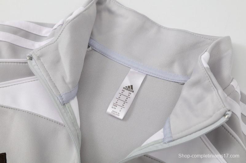 25/26 Real Madrid Grey Full Zipper Jacket + Long Pants