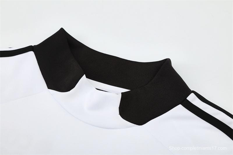 Retro 08/09 Real Madrid White Half Zipper Jacket+Long Pants