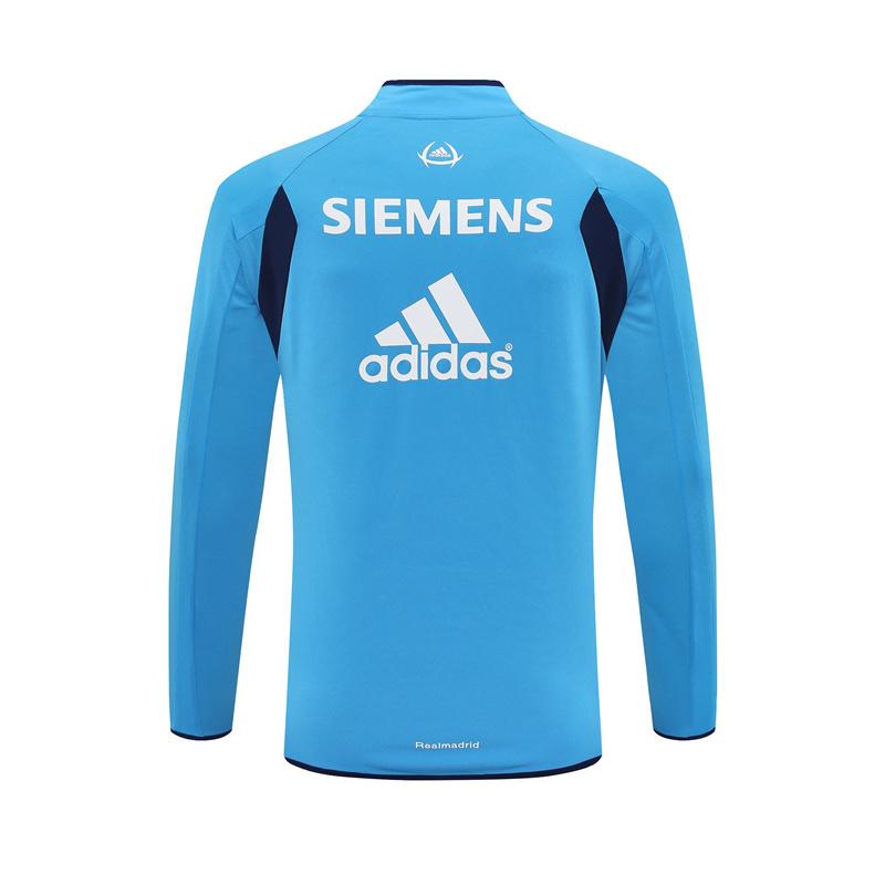 Retro 05/06 Real Madrid Light Blue Half Zipper Jacket+Long Pants