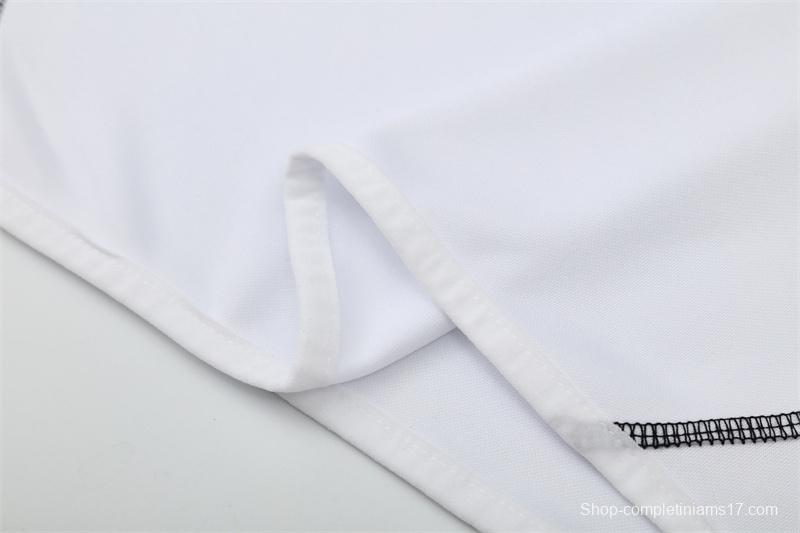 Retro 13/14 Real Madrid White Half Zipper Jacket+Long Pants