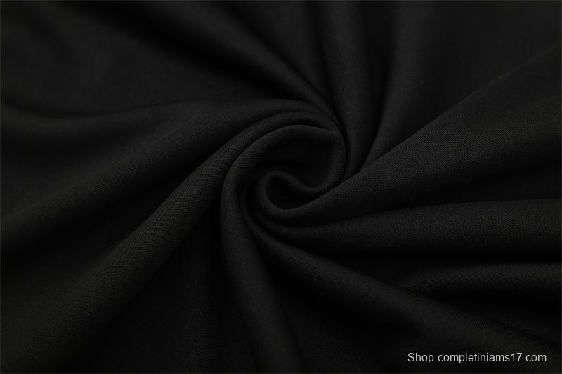 Retro 11/12 Real Madrid Black Half Zipper Jacket+Long Pants