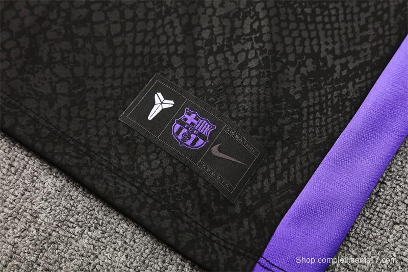 25/26 Barcelona Black Joint Edition Half Zipper Jacket+Long Pants