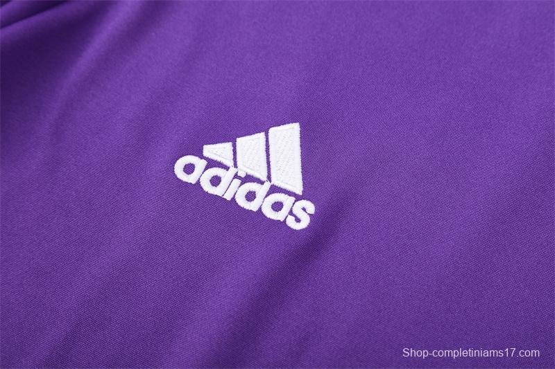 Retro 16/17 Real Madrid Purple Half Zipper Jacket