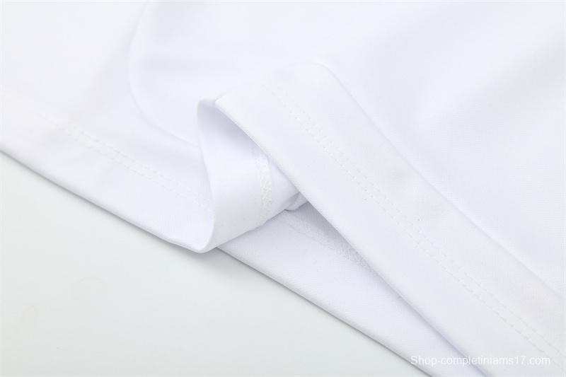 Retro 11/12 Real Madrid White Half Zipper Jacket+Long Pants