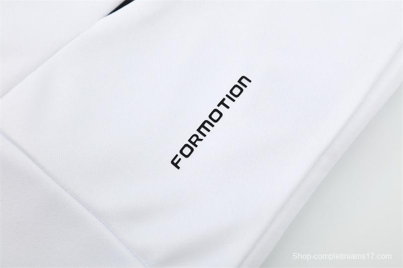 Retro 08/09 Real Madrid White Half Zipper Jacket+Long Pants