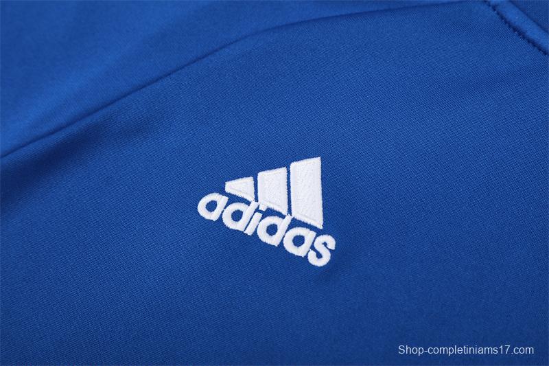 Retro 13/14 Real Madrid Color Blue Half Zipper Jacket