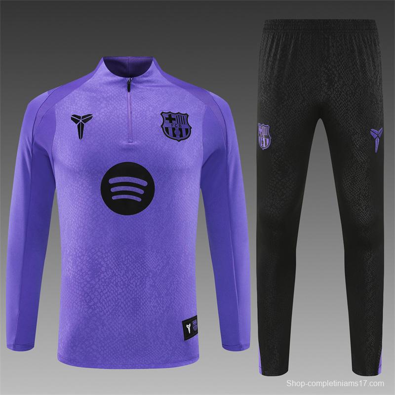 25/26 Barcelona Purple Joint Edition Half Zipper Jacket+Long Pants