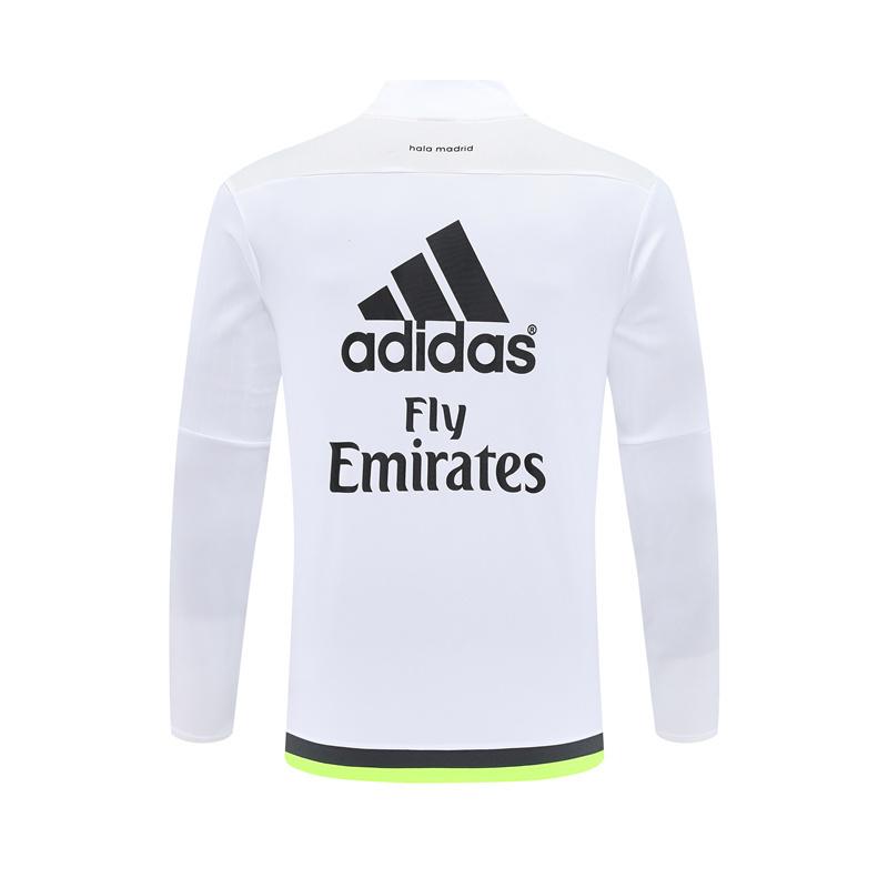 Retro 15/16 Real Madrid White Half Zipper Jacket