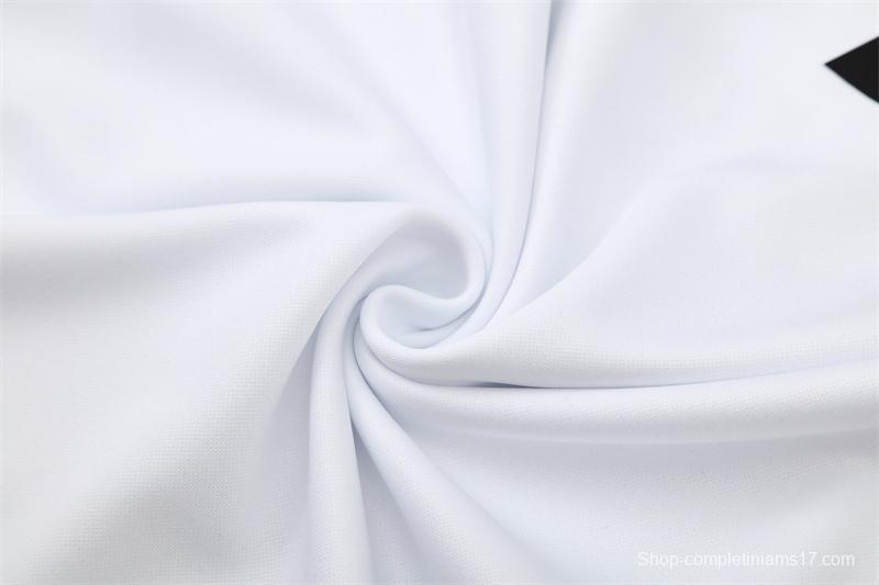 Retro 08/09 Real Madrid White Half Zipper Jacket+Long Pants