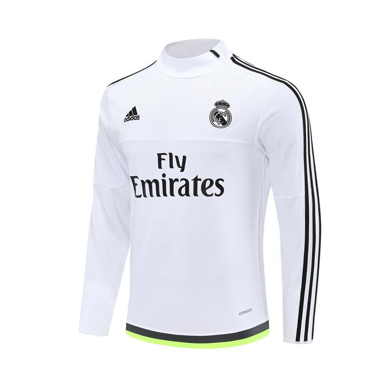 Retro 15/16 Real Madrid White Half Zipper Jacket