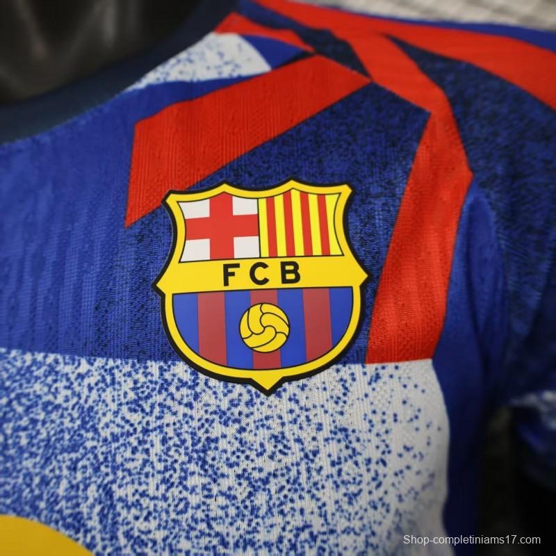 Player Version 25/26 FC Barcelona Blue with Abstract Geometric Pattern Jersey