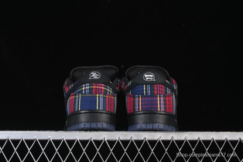 Nike SB Dunk Low Nardwuar Collaboration Scottish Plaid Low-Top Casual Skate Shoes - II1493-600