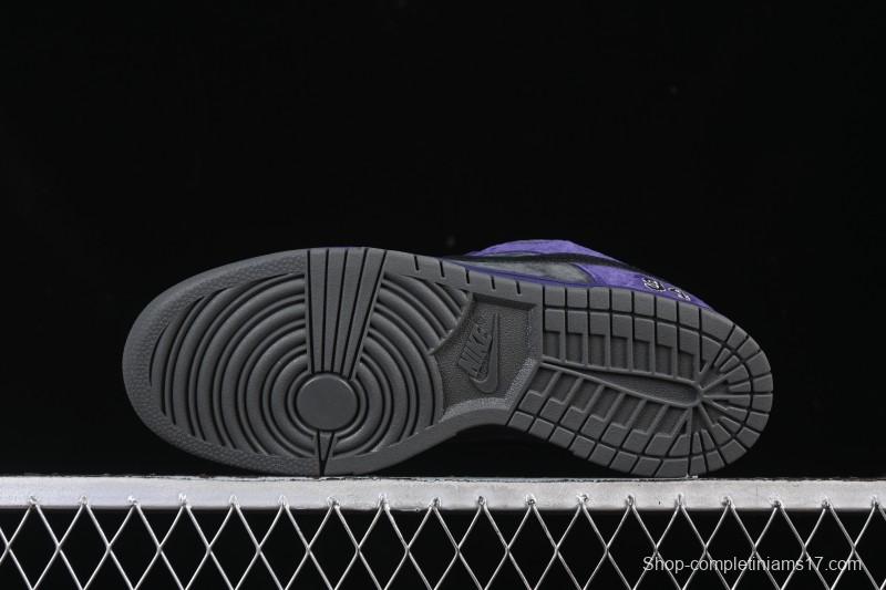 Nike Supreme x Dunk SB Dunk Low Casual Skate Shoes Gray Purple - HQ8487-500