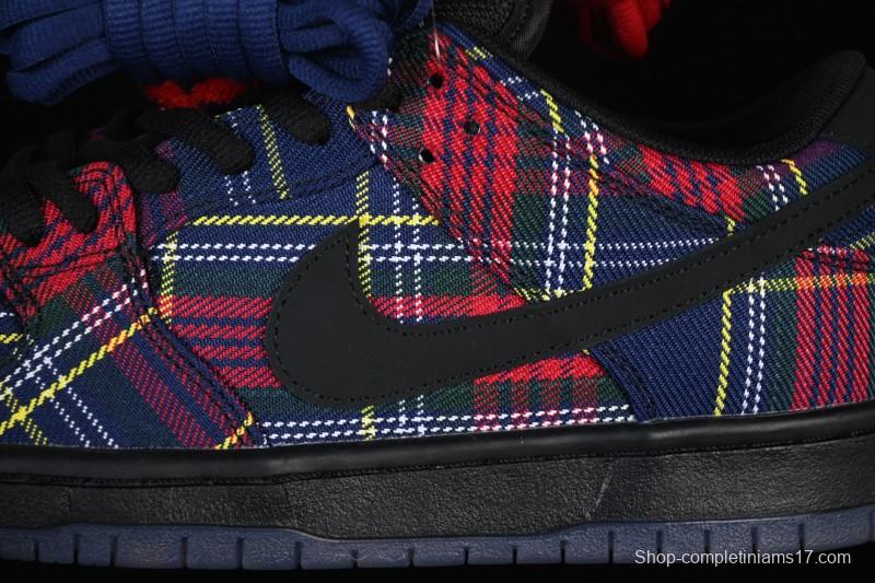 Nike SB Dunk Low Nardwuar Collaboration Scottish Plaid Low-Top Casual Skate Shoes - II1493-600