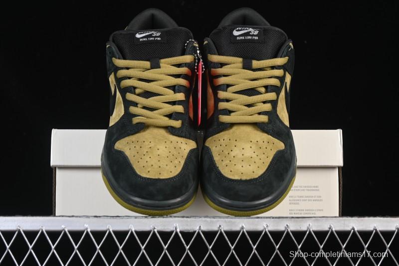 Nike Supreme x Dunk SB Dunk Low Brown Yellow Low-Top Casual Skate Shoes - HQ8487-300