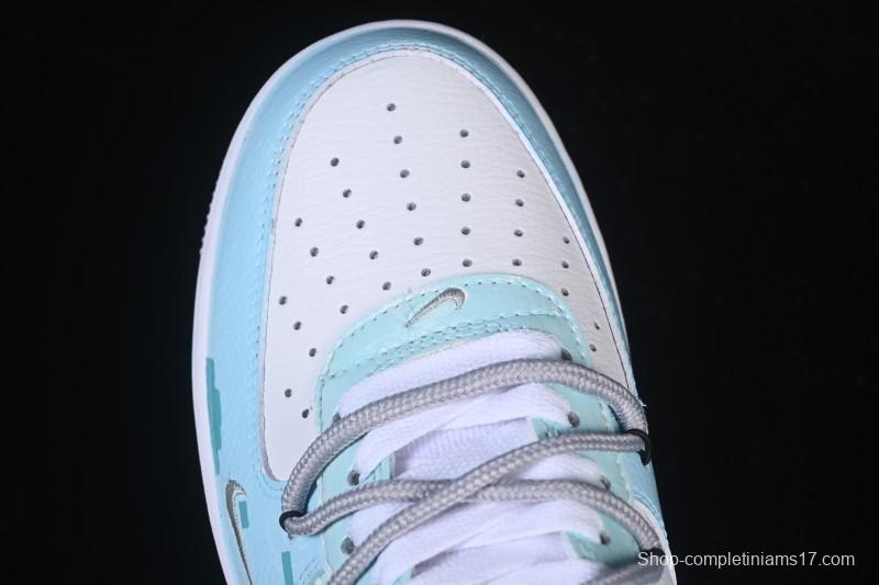 Nike Air Force 1'07 Low Hand-drawn Graffiti Electric Blue Tone Casual Sneakers - FB8917-300