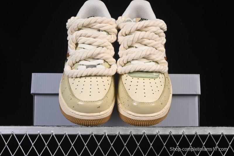 Nike Air Force 1 '07 Low Milk Coffee Bear Hand-Drawn Doodle Casual Sneakers - XL2321-666