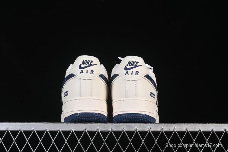 Nike Air Force 1'07 Low Supreme Co-branded Ripple Beige Blue Casual Skate Shoes - XY2025-001