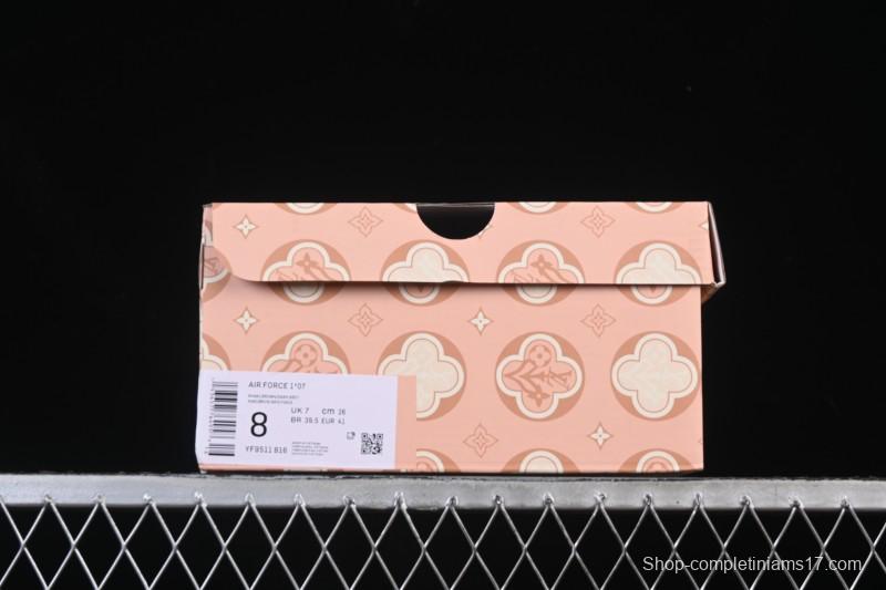 Nike Air Force 1 '07 Low Casual Sneakers in White Navy Blue - YF9511-816