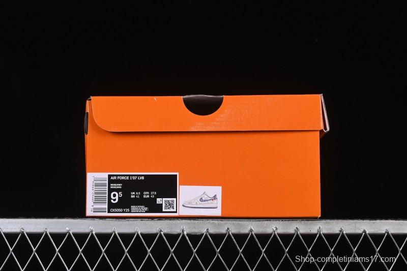 Nike Air Force 1 '07 Low LV Collaboration Grey Hook Woven Label Casual Sneakers - CX5050-Y25