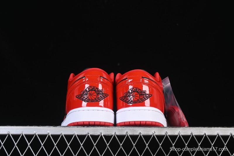Nike Air Jordan 1 Low AJ1 Patent Leather Black Red Low-Top Casual Sneakers HV4089-006