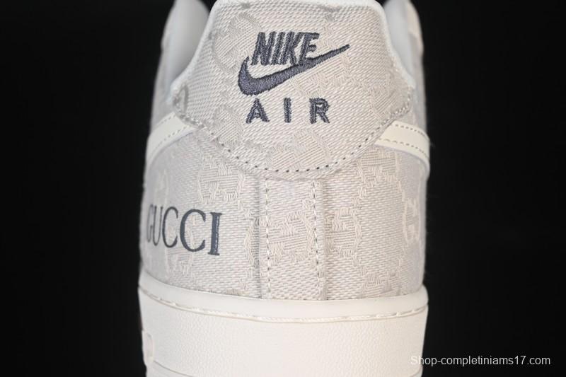 Nike Air Force 1 '07 Low Gucci Collaboration Smoke Grey Gum Low-Top Casual Sneakers - DK0188-084