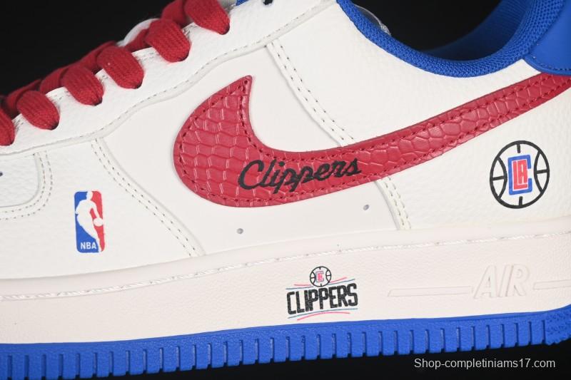 Nike Air Force 1 '07 Low NBA Collaboration Clippers Blue Red Casual Sneakers - QW5606-274
