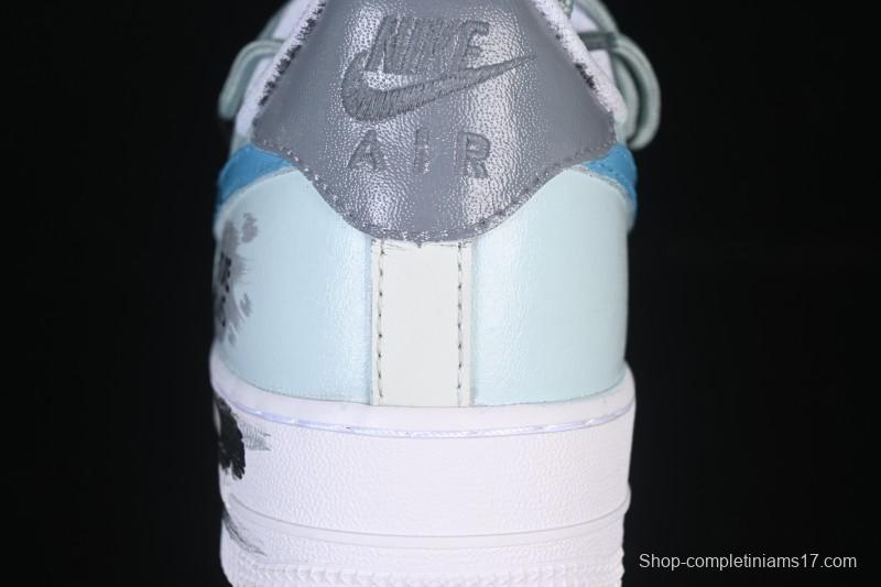 Nike Air Force 1'07 Low Grey Tune Era Hand-Painted Graffiti Casual Sneakers - LJ8822-202