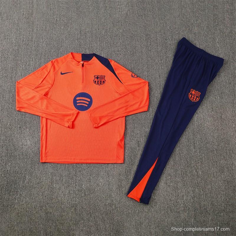 Player Version 25/26 Barcelona Orange T90 Half Zipper Jacket+Long Pants