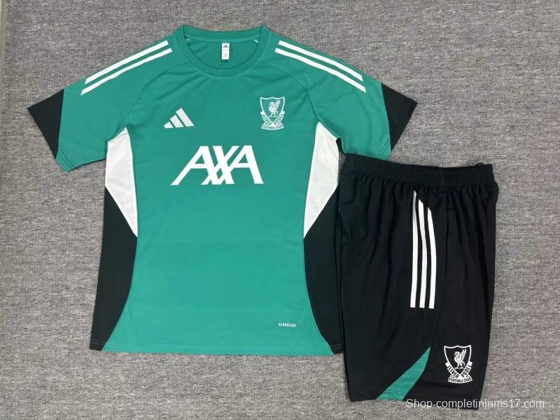 25/26 Kids Liverpool Green Short Sleeve Jersey+Shorts