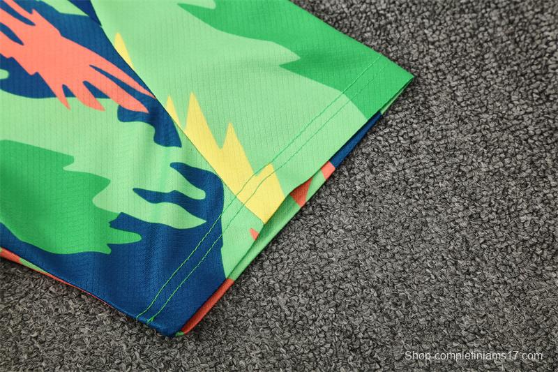 25/26 Brazil Blue Green Camouflage with XS Short Sleeve+Soccer Shorts