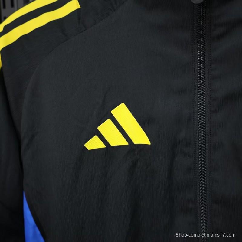 25/26 Manchester United Black Windbreaker (with Inner Lining)