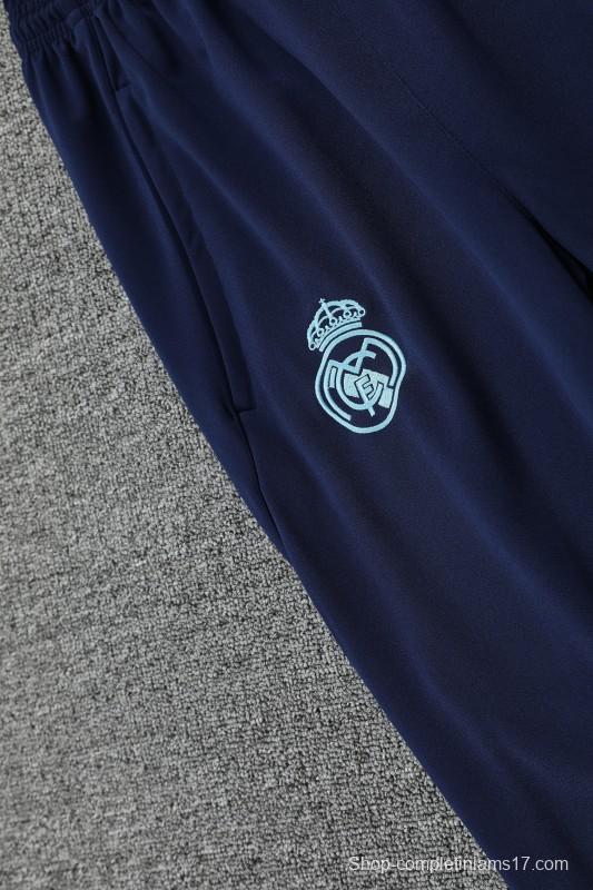 25/26 Real Madrid Blue Hoodie +Long Pants