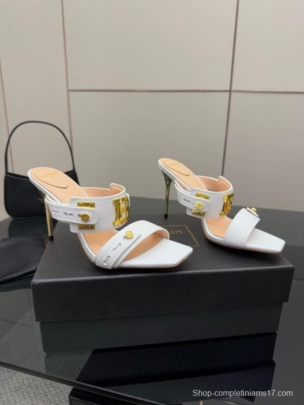 Balmain 2025 SS Metal Heel High Heel Sandals - KFY00320