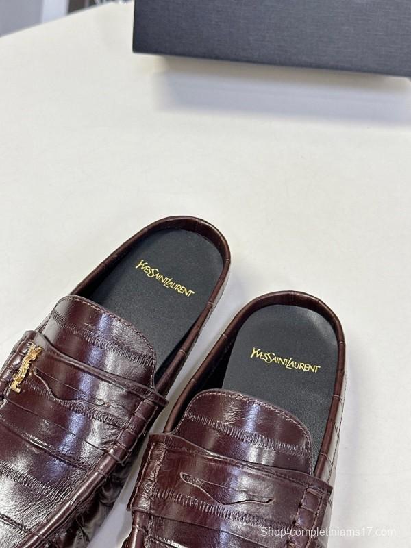 Saint Laurent 2025 SS Classic Loafer Mule Flats - KFY00320