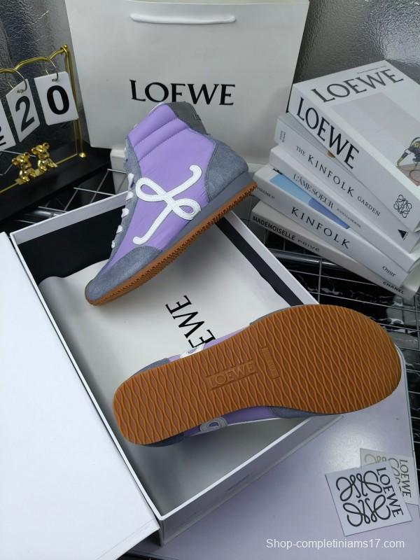 LOEWE High-Top German Training Sneakers Retro Casual White Shoes - LY00330