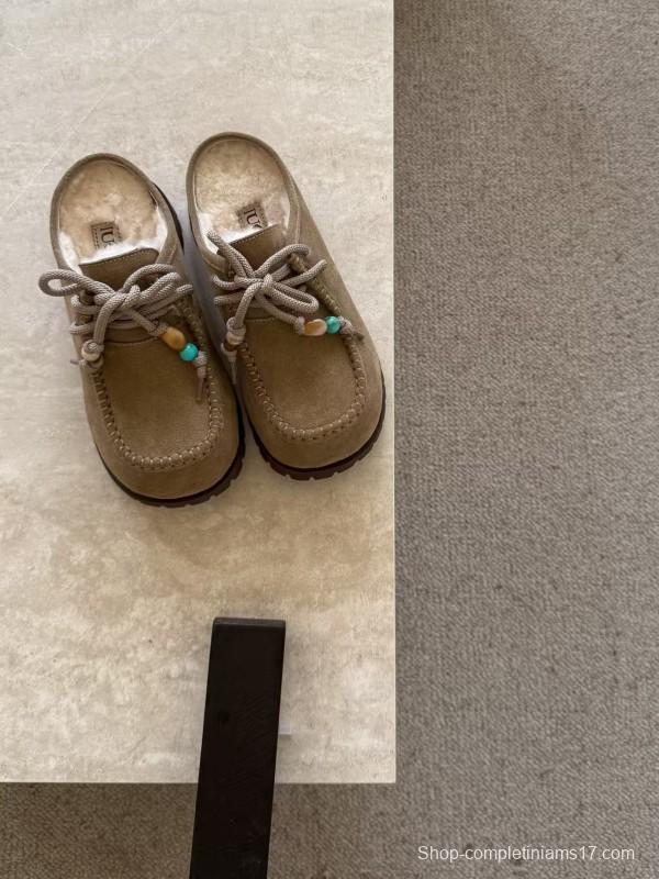 UGG Fall Winter New Potato Wool Slippers Retro Acrylic Buckle Decoration - KFY00250